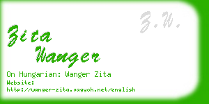 zita wanger business card